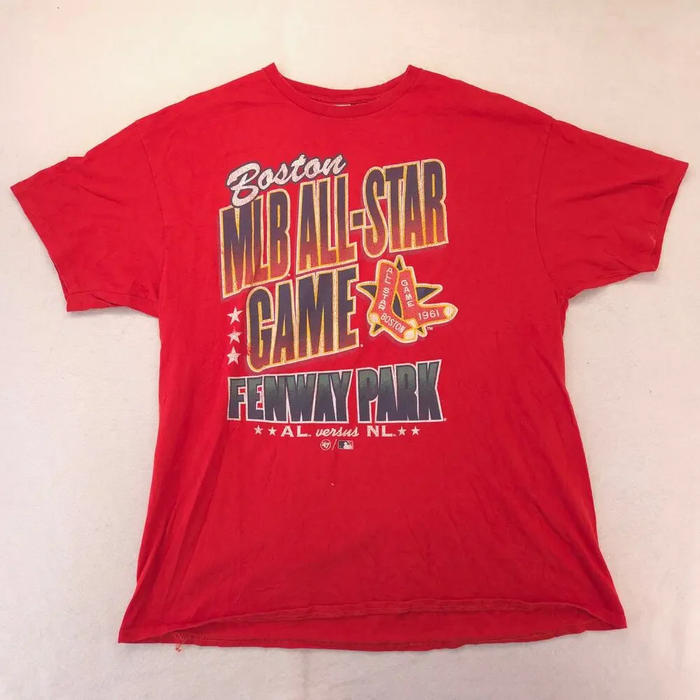 47 Boston Red Sox Crew Neck Short Sleeve Baseball T Shirt Mens Size 2XL Red